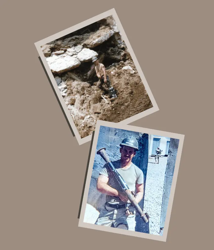 John Grady speaking with visitors on his farm